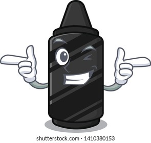 Wink black crayon in the character shape