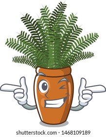 Wink boston fern isolated with the character