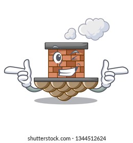 Wink brick chimney isolated in the character