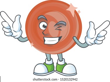 Wink bronze coin cartoon character with mascot