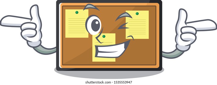 Wink bulletin board stuck to wall character