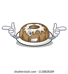 Wink bundt cake character cartoon
