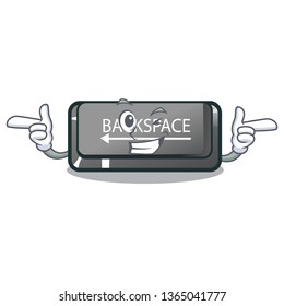 Wink button backspace in the shape cartoon