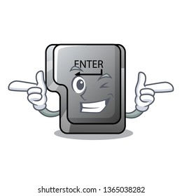Wink button enter on a keyboard character