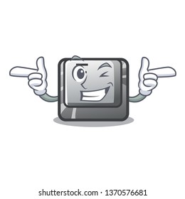 Wink button F isolated in the mascot
