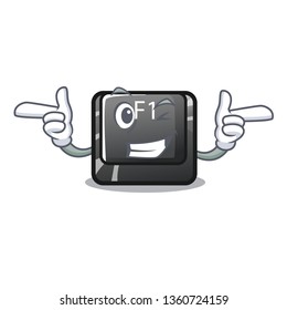 Wink button f1 in the shape character