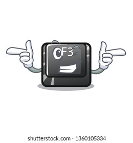 Wink button f3 on the character keyboard