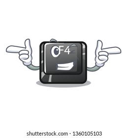 Wink button f4 isolated with the character