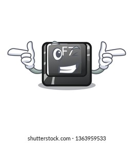 Wink button f7 in the shape mascot