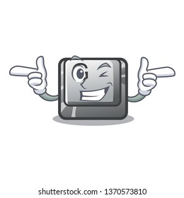 Wink button G on a game cartoon