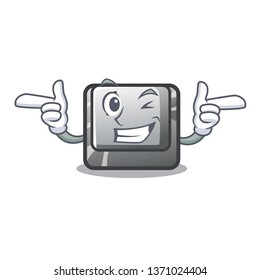Wink button J isolated in the cartoon