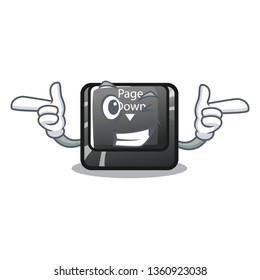 Wink button page down isolated with cartoon