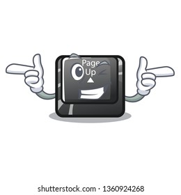 Wink button page up isolated with character
