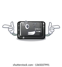 Wink button tab in the shape cartoon