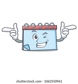 Wink calendar character cartoon style