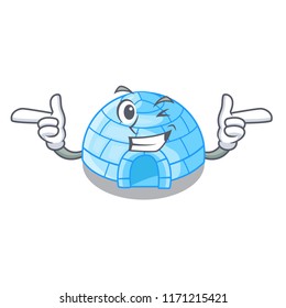 Wink cartoon dome igloo ice house snow