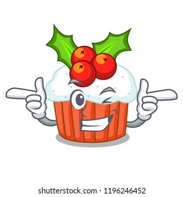 Wink cartoon homemade christmas cupcakes with sprinkles
