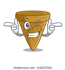 Wink cartoon ice cream wafer cone