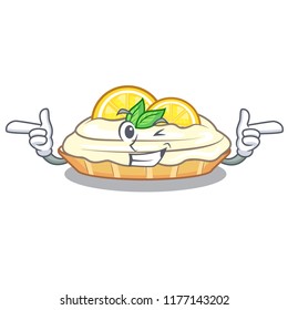 Wink cartoon lemon cake with lemon slice