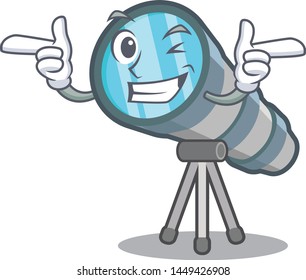 Wink cartoon telescope in the toy warehouse
