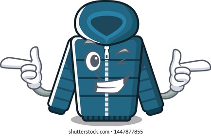 Wink cartoon winter coat hanger on wall