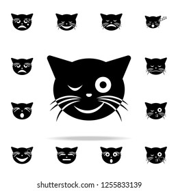 wink cat icon. cat smile icons universal set for web and mobile