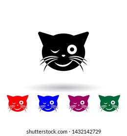 wink cat multi color icon. Elements of cat smile set. Simple icon for websites, web design, mobile app, info graphics