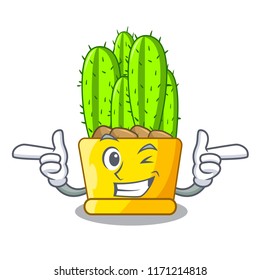 Wink cereus cactus bouquet on character cartoon