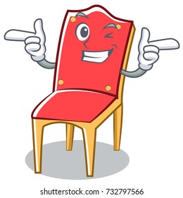 Wink chair character cartoon vector art illustration 