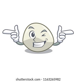 Wink character cartoon fresh mozzarella cheese slices