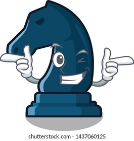 Wink chess knight next to cartoon table