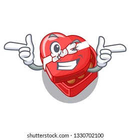 Wink choclate heart box in shape mascot