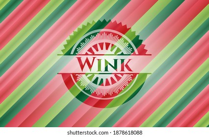 Wink christmas colors emblem. Vector Illustration. Detailed. 