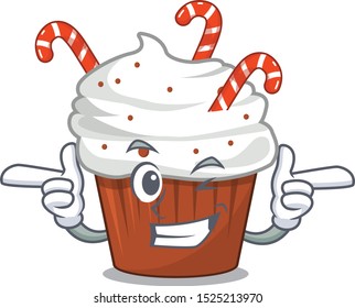 Wink christmas cupcake served on cartoon plate