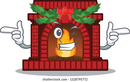 Wink christmas fireplace in the cartoon shape