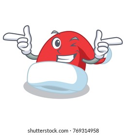 Wink Christmas hat character cartoon