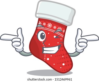 Wink christmas stocking isolated in the mascot