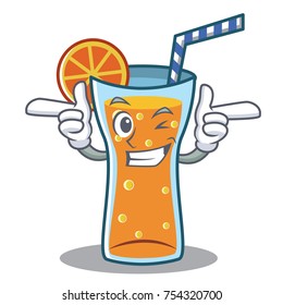 Wink cocktail character cartoon style vector illustration