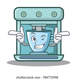 Wink coffee maker character cartoon