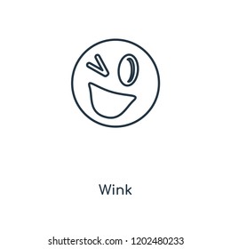 Wink concept line icon. Linear Wink concept outline symbol design. This simple element illustration can be used for web and mobile UI/UX.