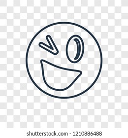 Wink concept vector linear icon isolated on transparent background, Wink concept transparency concept in outline style