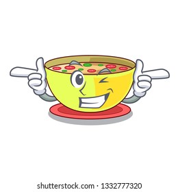 Wink corn chowder isolated with the character