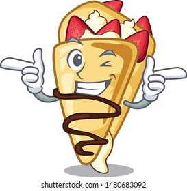 Wink crepe with in the cartoon shape