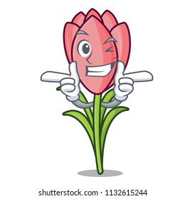 Wink crocus flower character cartoon