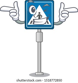 Wink crosswalk sign isolated in the cartoon