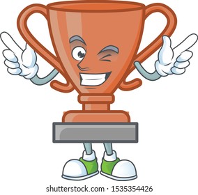 Wink cup bronze trophy for win collection.