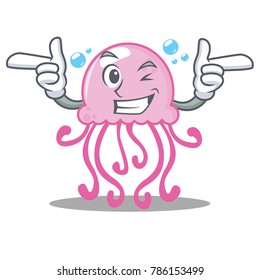 Wink cute jellyfish character cartoon