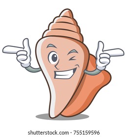 Wink cute shell character cartoon