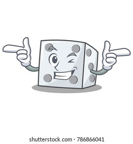 Wink dice character cartoon style