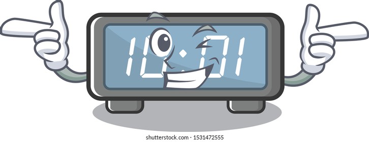 Wink digital clock clings to cartoon wall